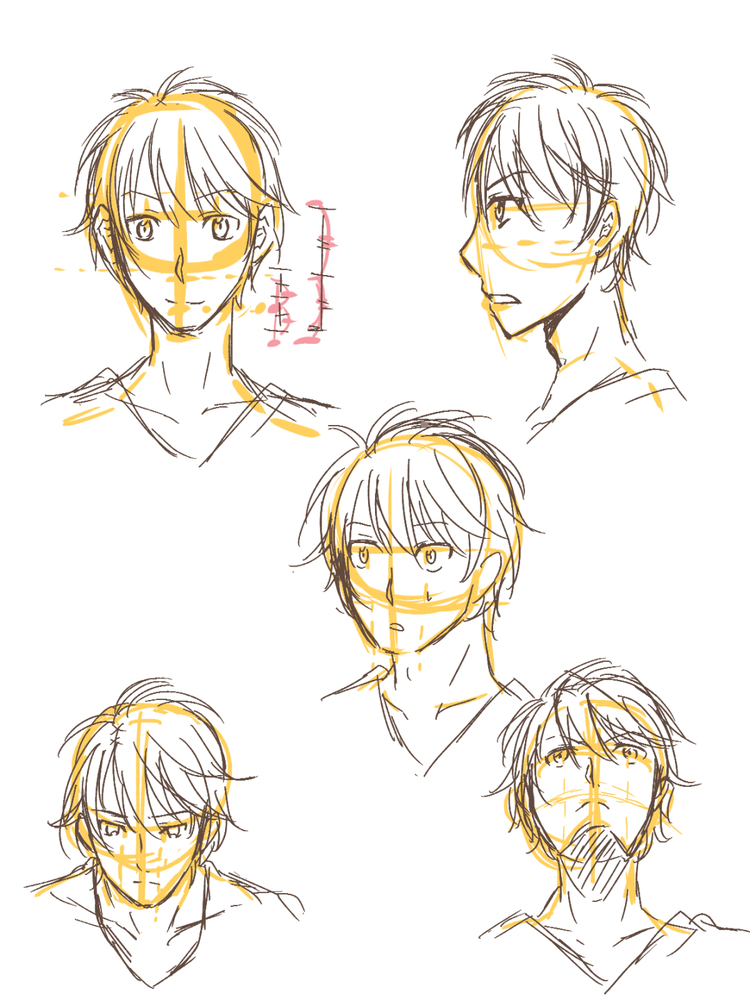 男性の顔の描き方