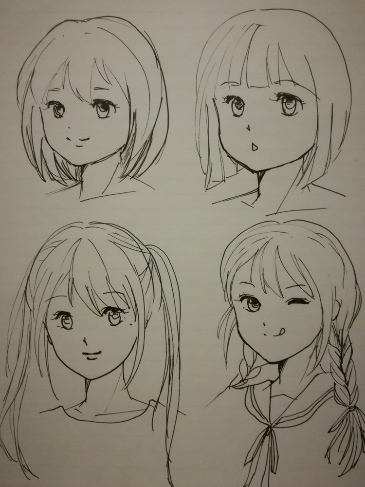 髪の毛の練習