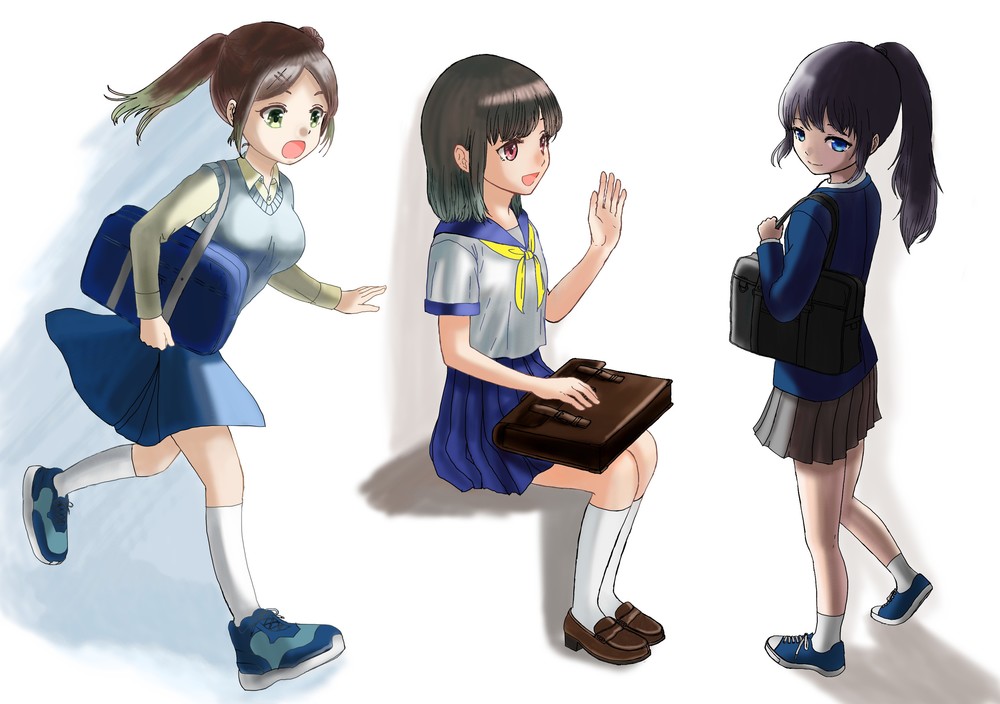 学生カバンの描き方