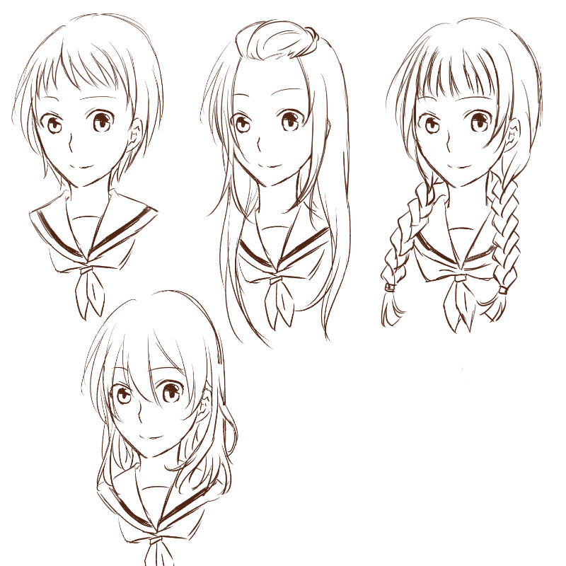 髪の描き方