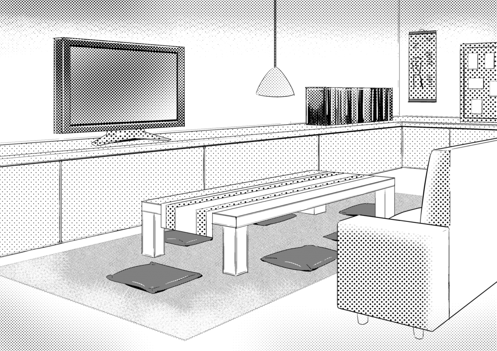 パース定規の背景の描き方講座