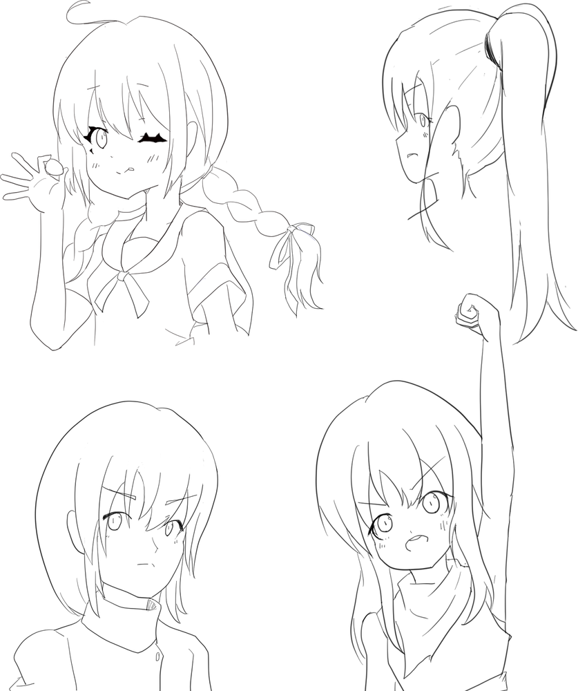 髪の毛練習