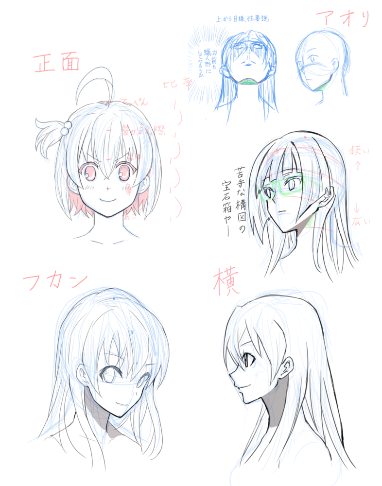 イラレポその１「顔のアタリ」