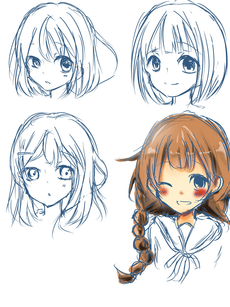 髪の描き方