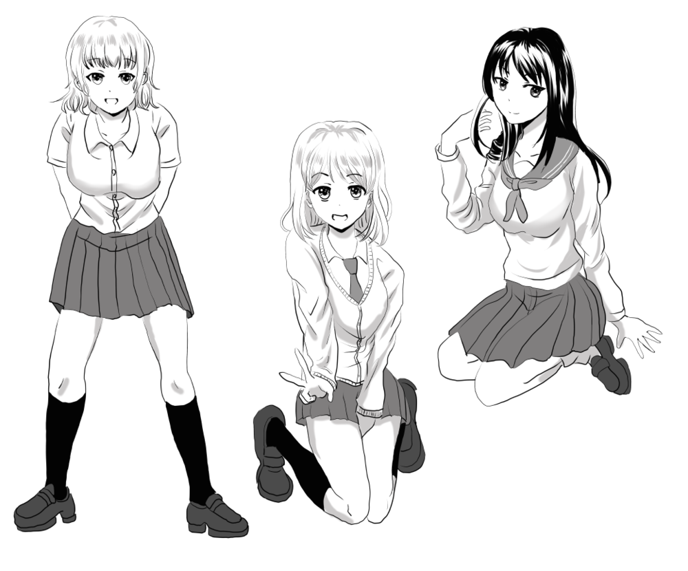 制服女子高校生　イラレポ