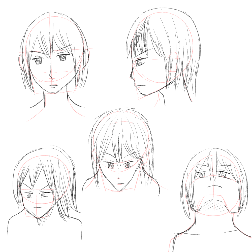 顔の描き方講座、男性