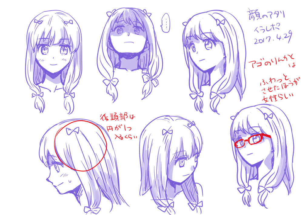 顔のアタリ