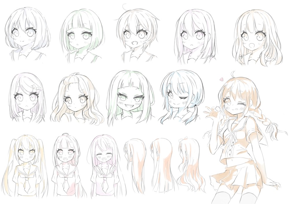 髪の描き方