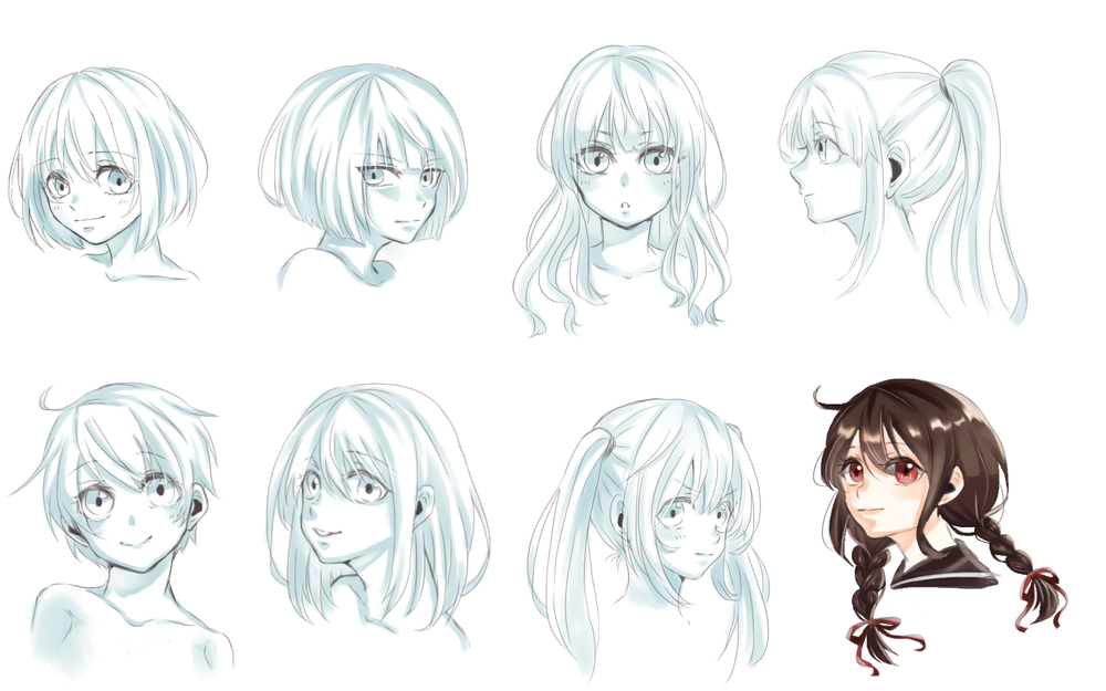 髪の描き方_イラレポ