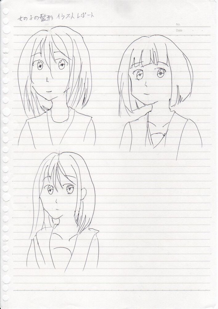 女の子の髪型練習