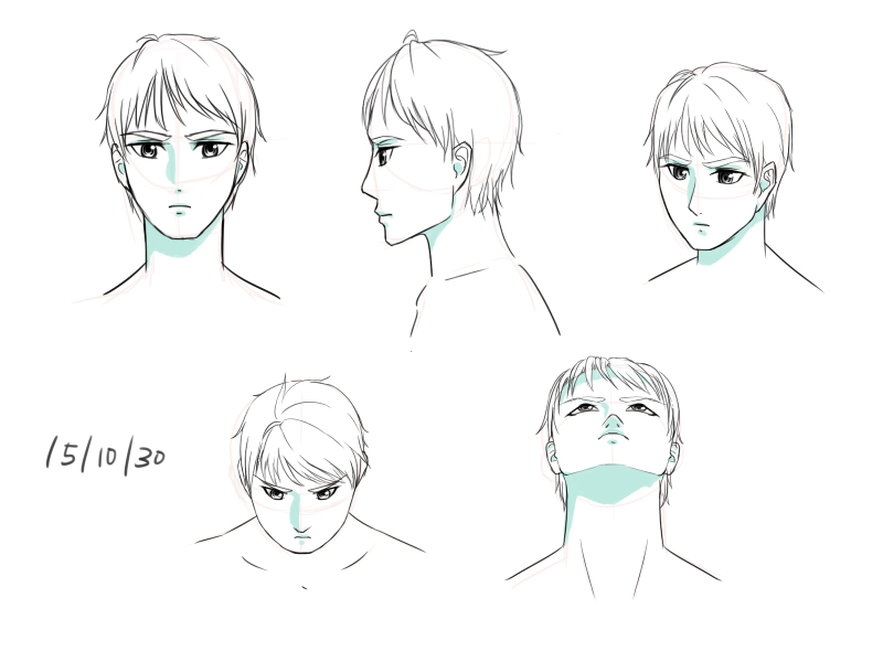 顔の練習　男性