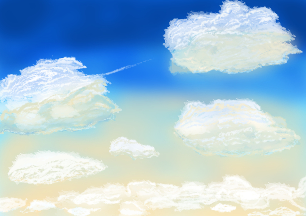 空に雲を描く