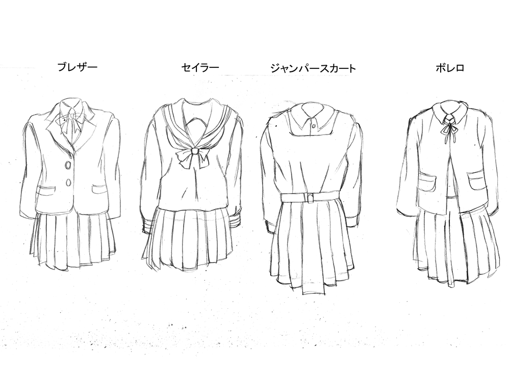 女子高生の制服の描き方講座1