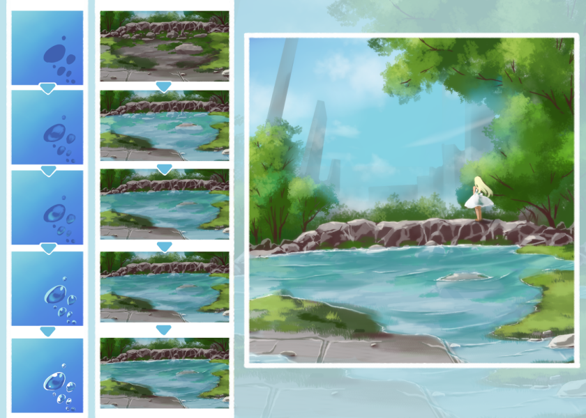 水の描き方イラレポ