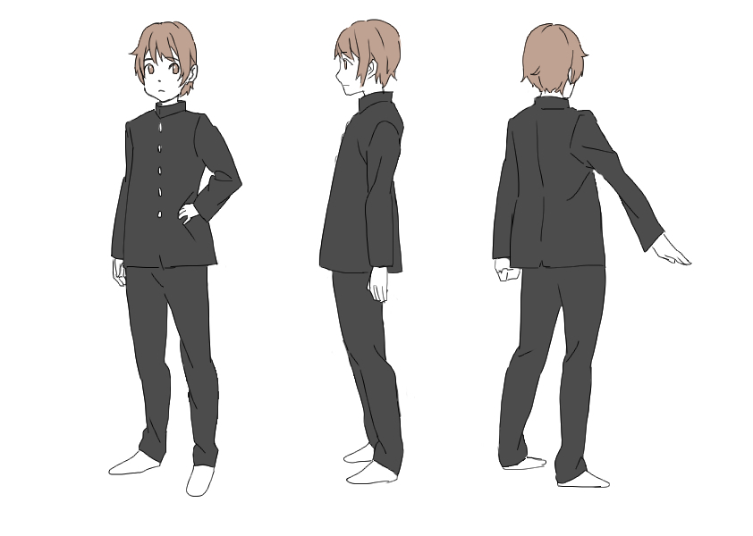 男子高校生制服練習