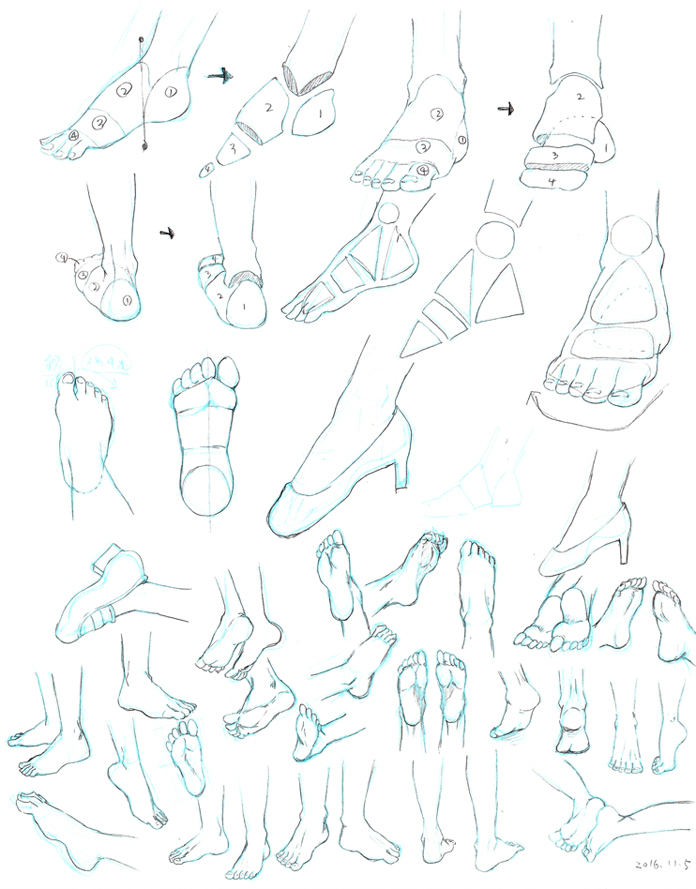 足の描き方講座