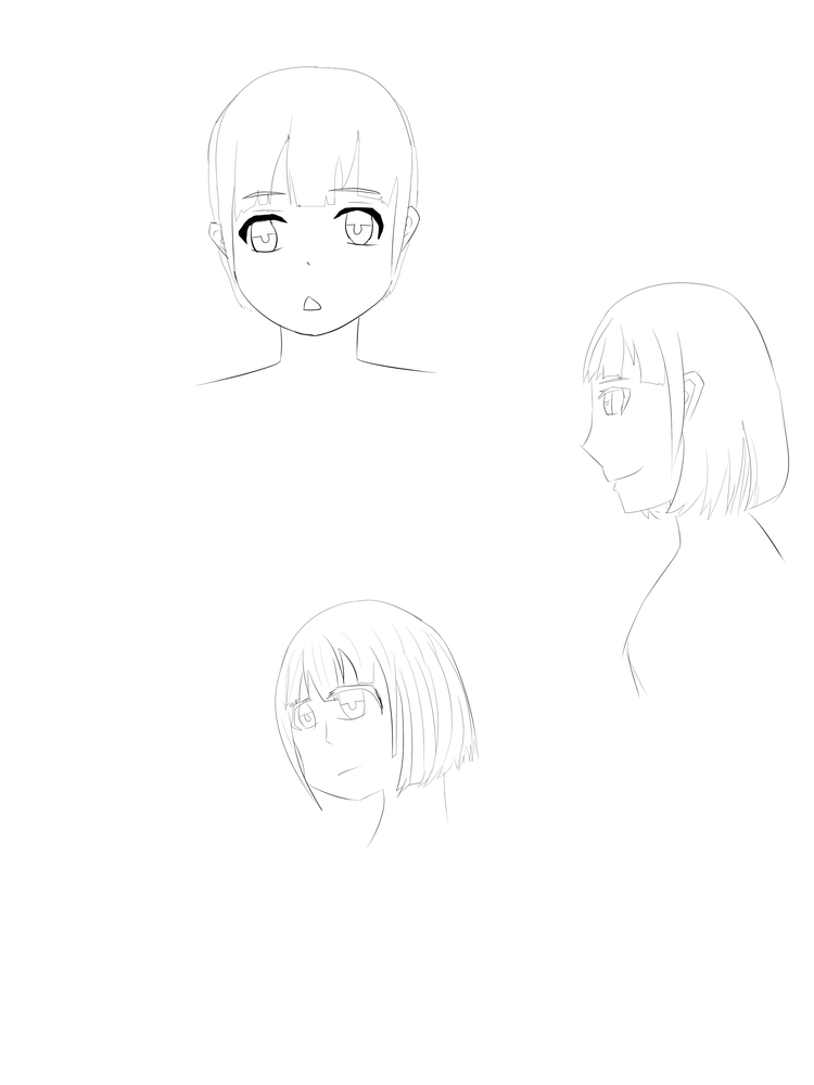女性の顔練習