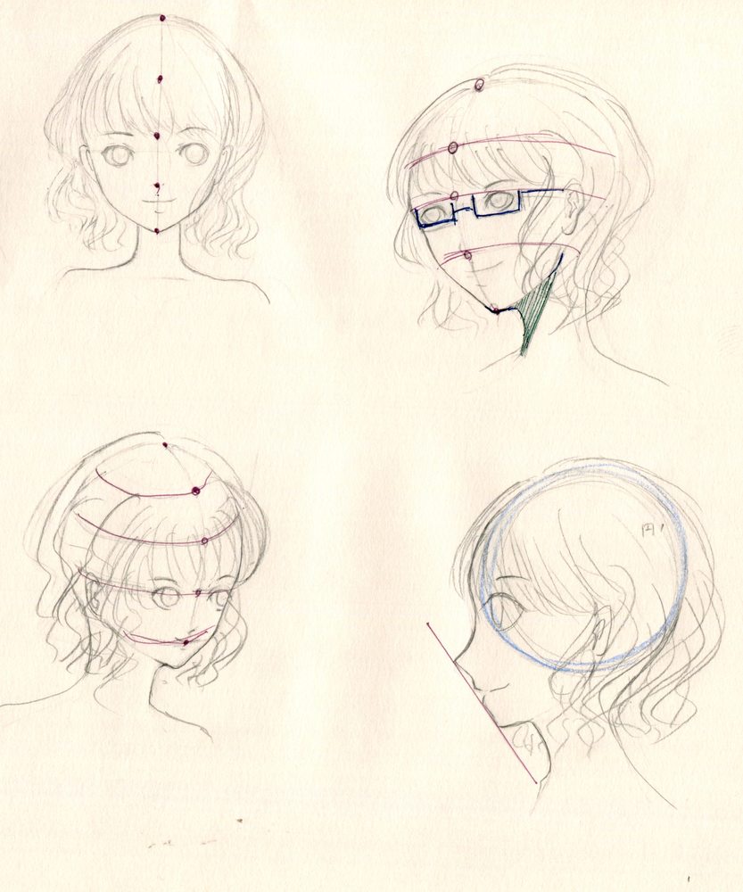 顔のアタリの取り方：イラレポ
