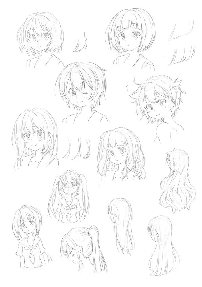 個性を演出する髪の描き方講座