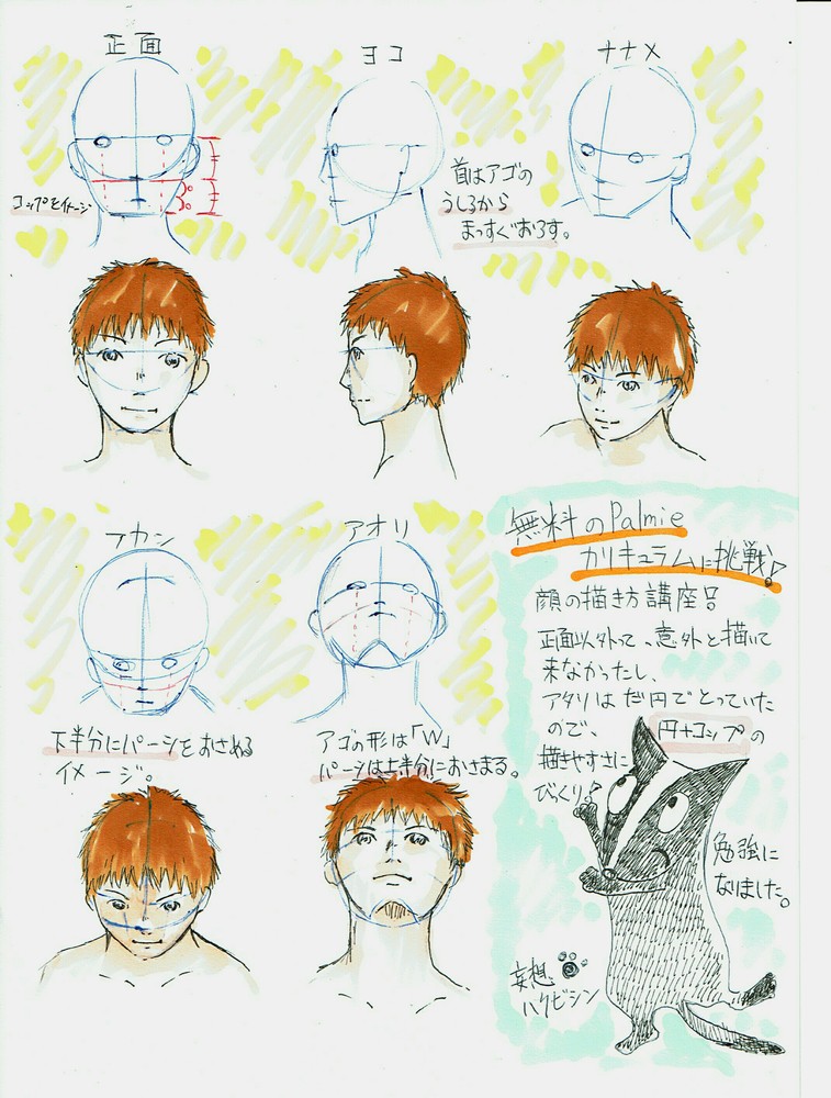 顔のあたり練習