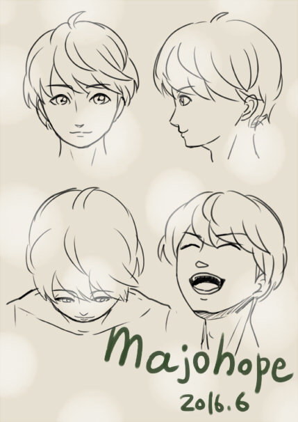 男性キャラの顔を描くッ！