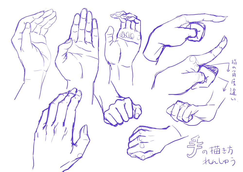 手の描き方練習