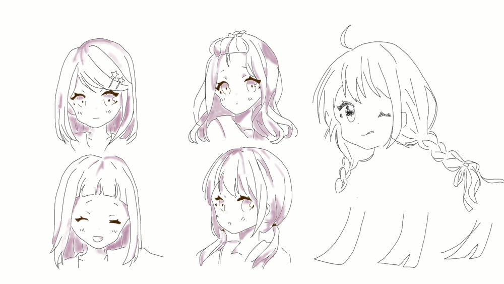 髪の毛練習