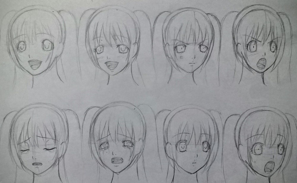 女の子の表情いろいろ