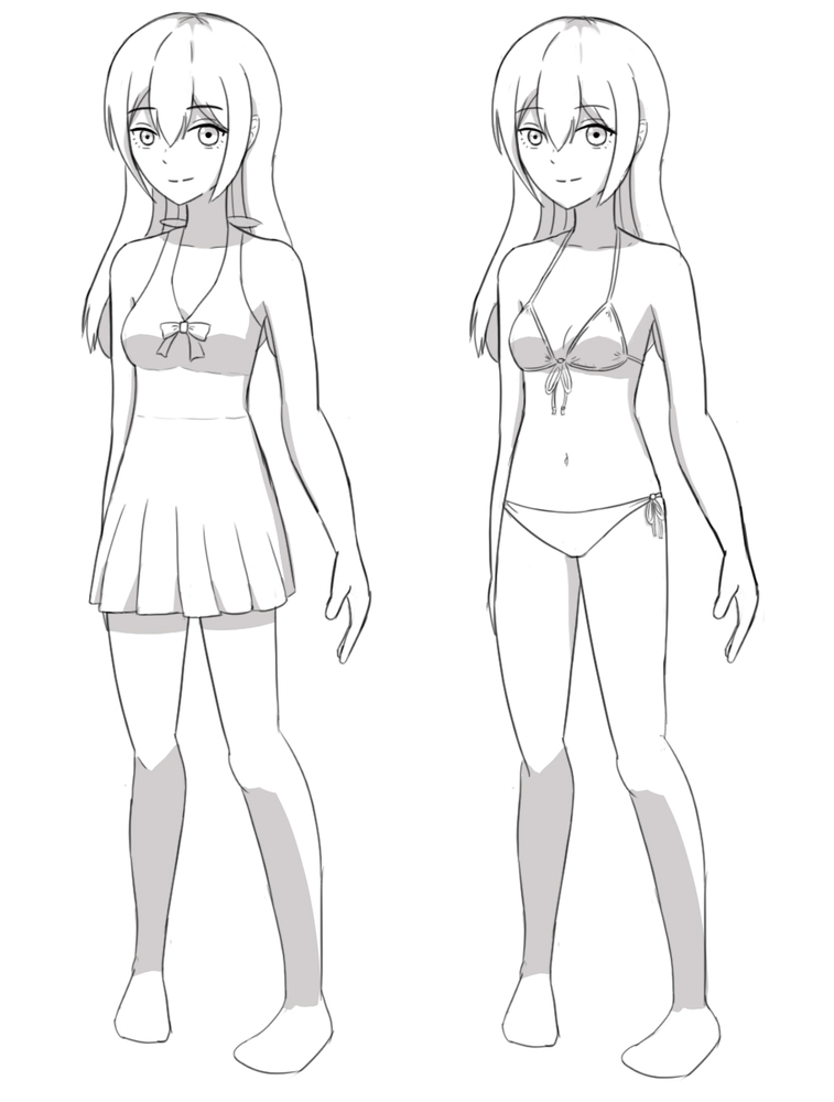 女の子の水着の描き方