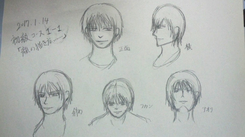 初級コース1　顔の描き方