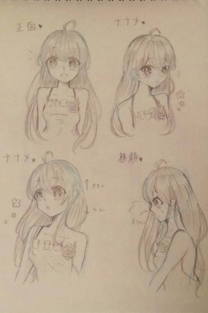 顔のあたりの描き方～練習～