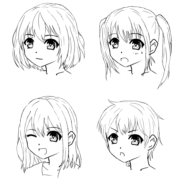 髪の描き方イラレポ