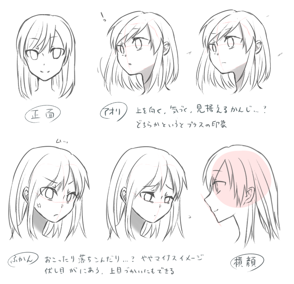 顔のアタリの取り方イラレポ