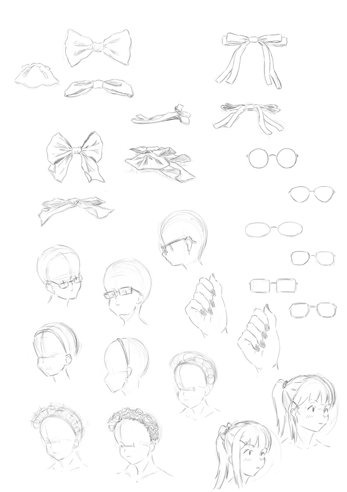 眼鏡やリボンの描き方