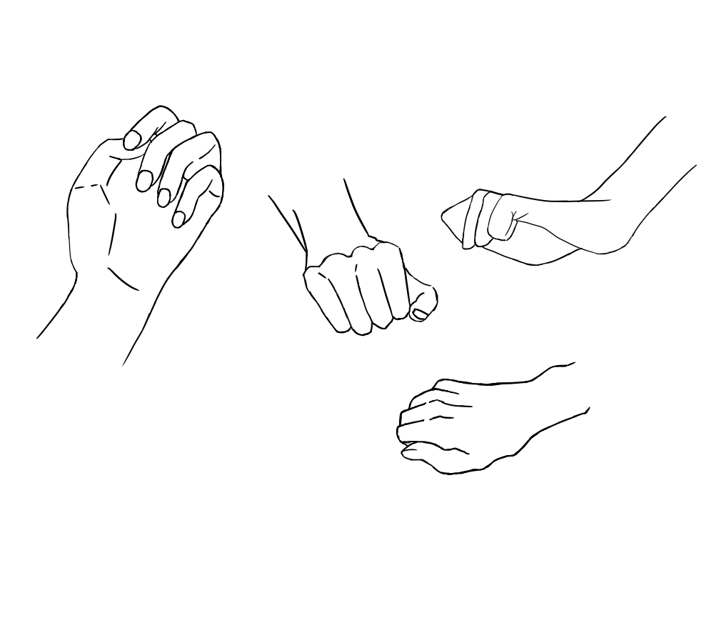 関節を曲げた手の絵