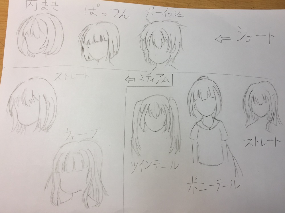 髪の練習