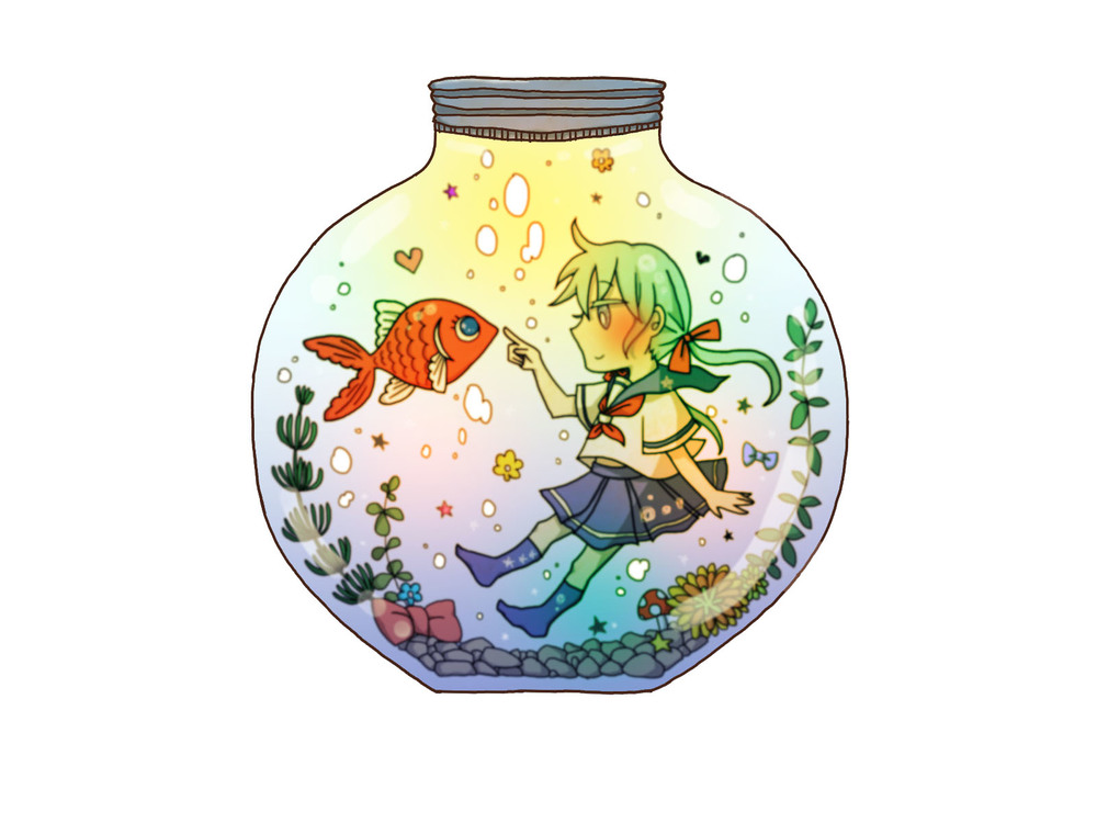 金魚と女の子