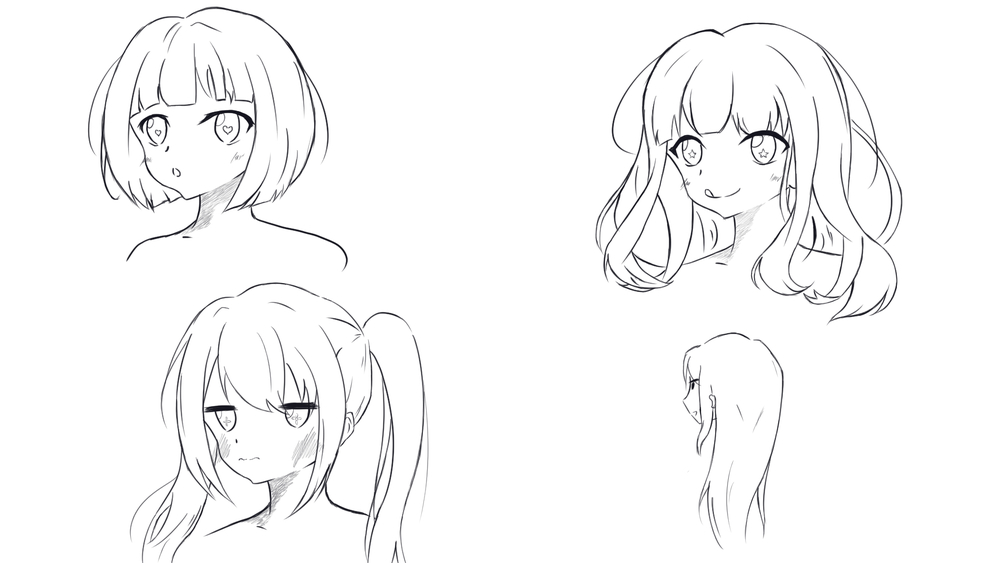 髪の描き方レポ
