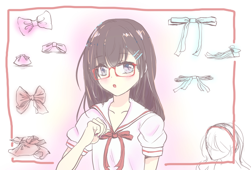 眼鏡やリボンの描き方講座