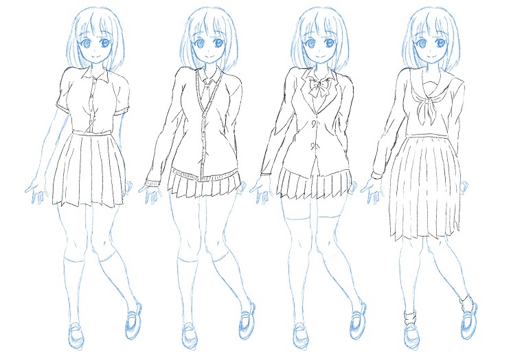 ブレザーとかセーラー描くヤツ