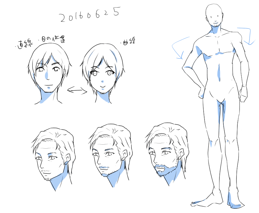 男性キャラクターの描き方
