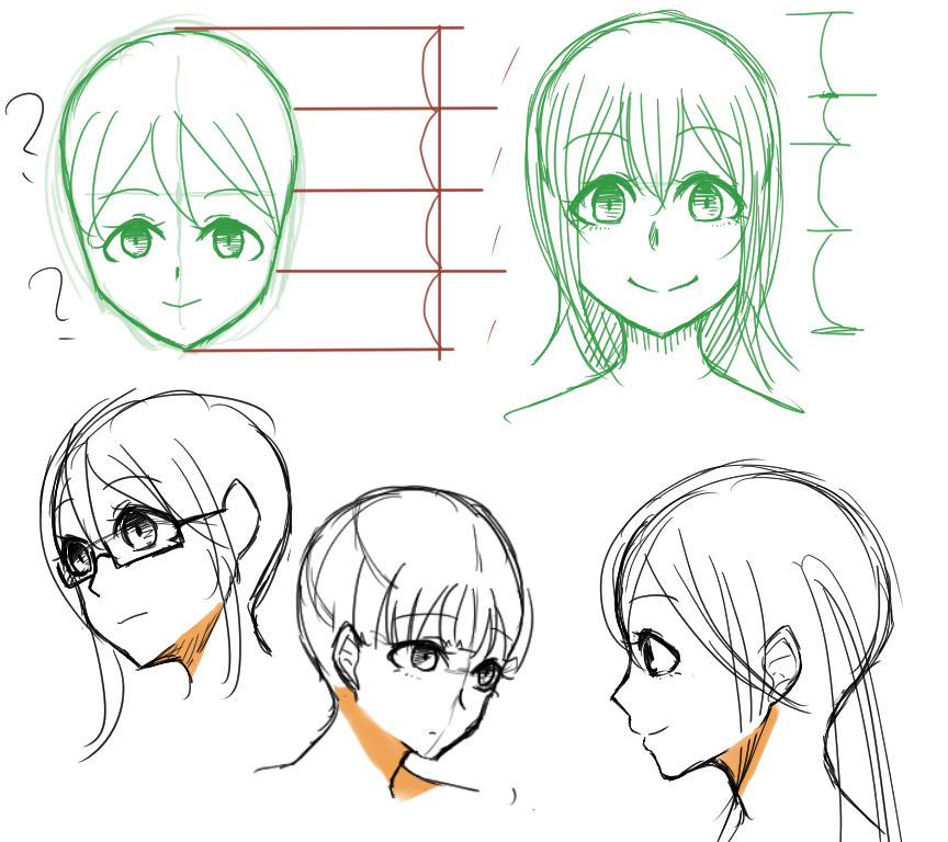 女性の顔練習