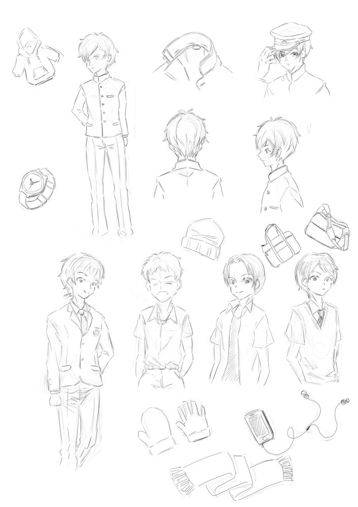 男子高校生の制服の描き方