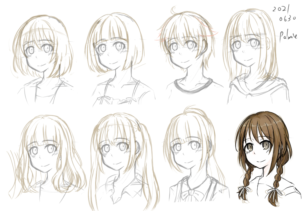 髪の描き方