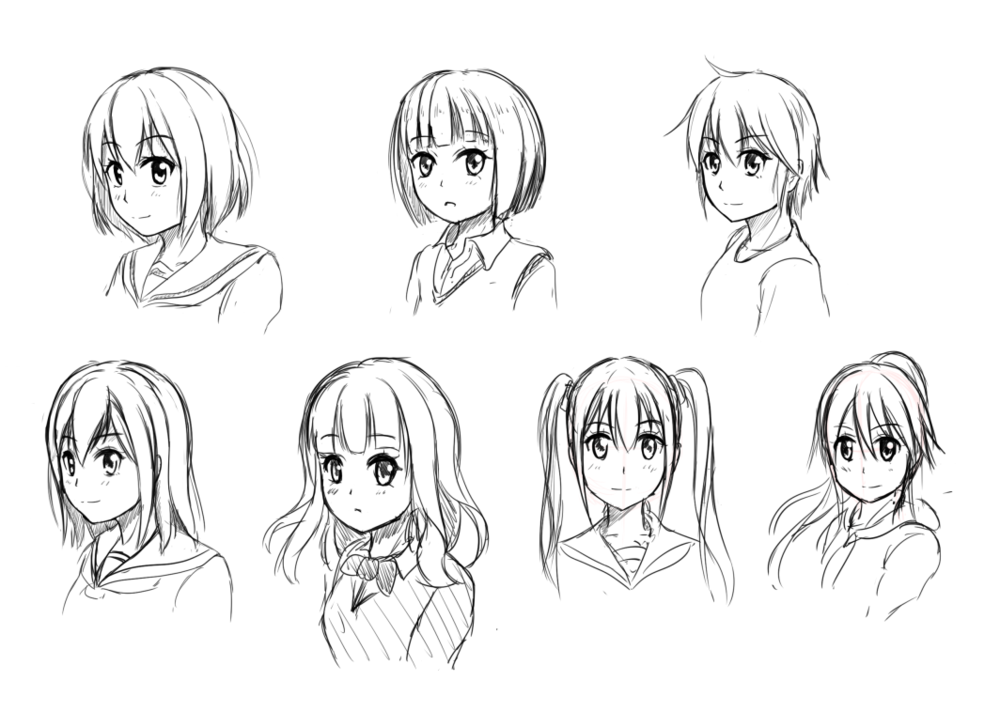 髪の描き方