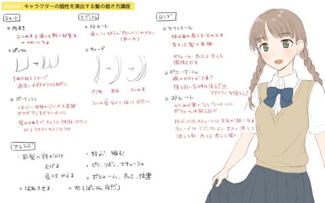 髪の描き方