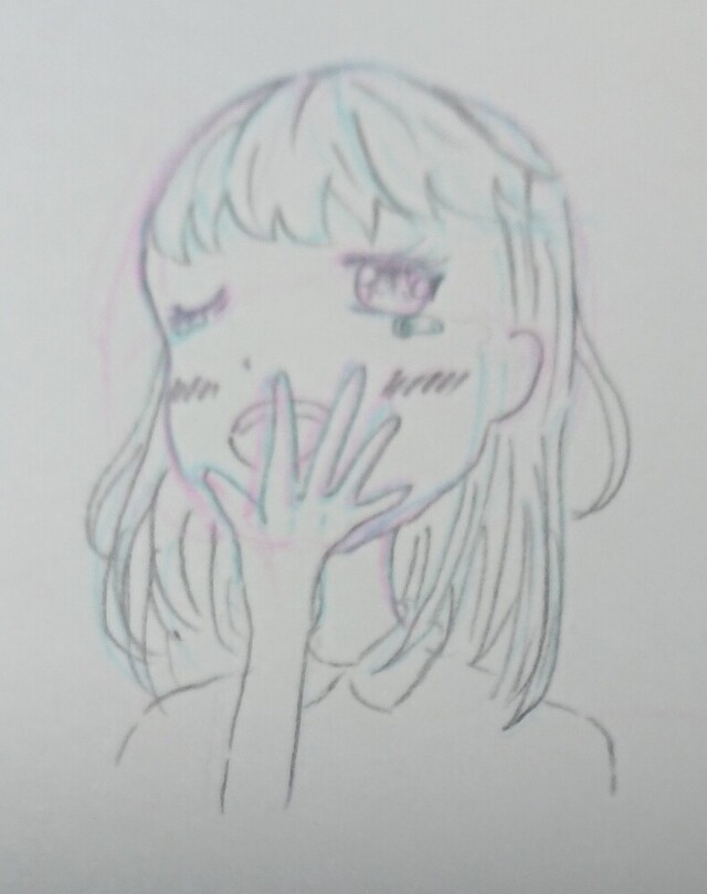 あくびをしている女の子