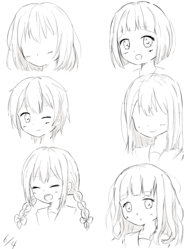 髪の書き方練習