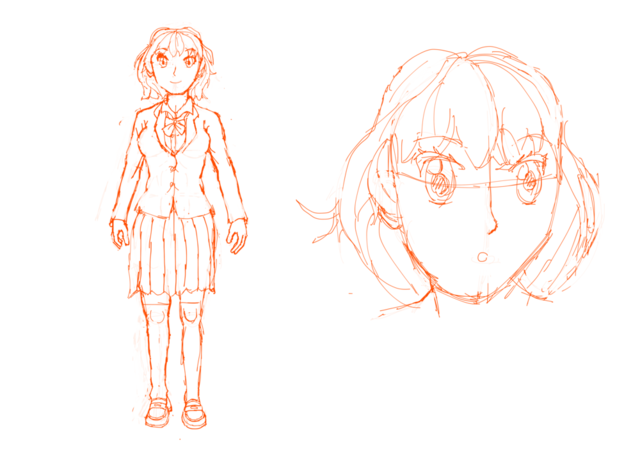 ブレザーの少女を描いてみました