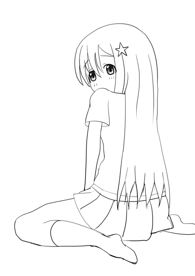 ペタン座り（振り向き）